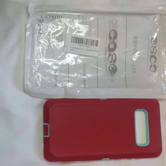 Samsung Galaxy S 10 Plus Hard Case Red & Turquoise Color New Fast Sun - Picture 3 of 4